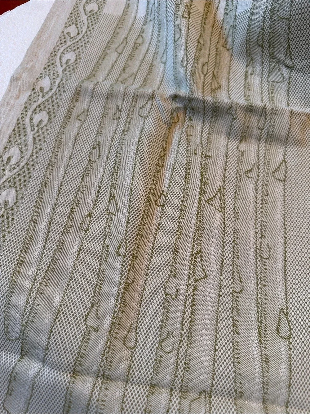 Le Telerie Toscane Aproposi Floral Cotton Hand Towel in Green & White NWT